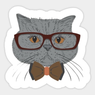 cat with glasses Sticker